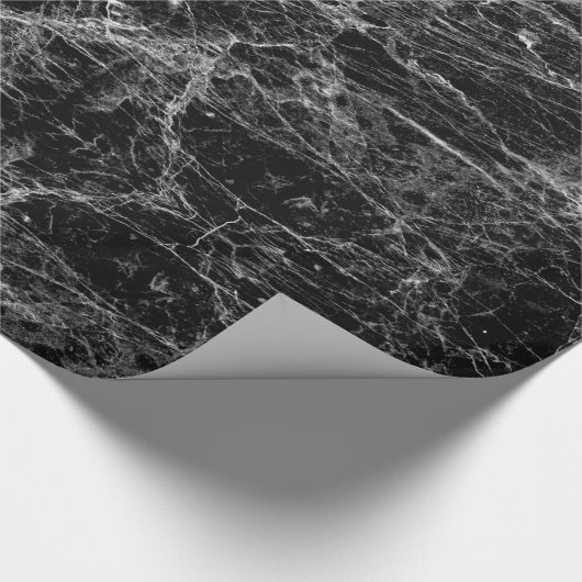 Papier Cadeau Marbre moderne noir et blanc Faux Motif (Coin)