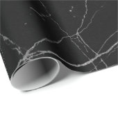 Papier Cadeau Marbre noir (Coin rond)