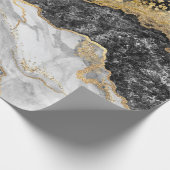 Papier Cadeau Marbre noir avec or assez (Coin)