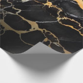 Papier Cadeau Marbre noir et doré (Coin)