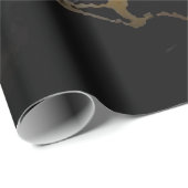 Papier Cadeau Marbre noir et doré (Coin rond)