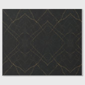 Papier Cadeau Marbre noir et or (Plat)