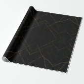 Papier Cadeau Marbre noir et or (Déroulé)