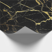 Papier Cadeau Marbre Noir Et Or (Coin)