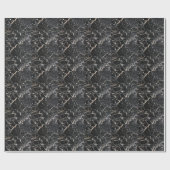 Papier Cadeau Marbre noir : texture abstraite naturelle. (Plat)