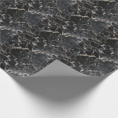 Papier Cadeau Marbre noir : texture abstraite naturelle. (Coin)