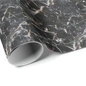 Papier Cadeau Marbre noir : texture abstraite naturelle. (Coin rond)