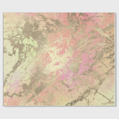 Papier Cadeau Marbre Or Rose de Champaigne Peach Éclats métalliq (Plat)