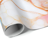 Papier Cadeau Marbre pastel avec élégance dorée (Coin rond)