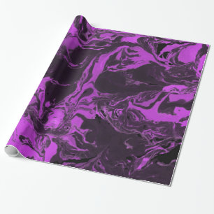 Papier Cadeau Marbre pourpre et noir