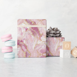 Papier Cadeau Marbre Quartz Rose Clair