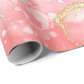 Papier Cadeau Marbre rose avec paillettes tout usage  (Coin rond)