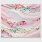 Papier Cadeau Marbre rose clair Agate Collection populaire (Plat)