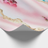 Papier Cadeau Marbre rose clair Agate Collection populaire (Coin)
