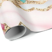 Papier Cadeau Marbre rose clair Agate Collection populaire (Coin rond)