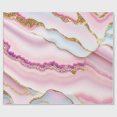 Papier Cadeau Marbre rose clair Agate Collection tendance (Plat)
