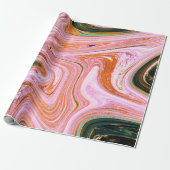 Papier Cadeau Marbre rose contemporain Abstrait (Déroulé)