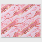 Papier Cadeau Marbre rose et or (Plat)