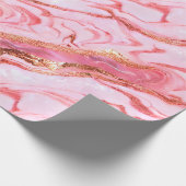 Papier Cadeau Marbre rose et or (Coin)