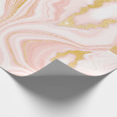 Papier Cadeau Marbre rose et texture or (Coin)
