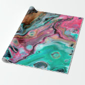 Papier Cadeau Marbre rose et vert (Déroulé)