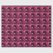 Papier Cadeau Marbre Rose Foncé & Or (Plat)