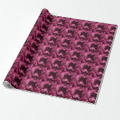 Papier Cadeau Marbre Rose Foncé & Or (Déroulé)