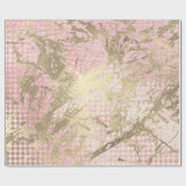 Papier Cadeau Marbre rose or brillant brillant en verre métalliq (Plat)