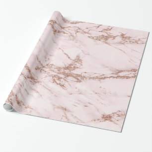 Papier Cadeau Marbre Rose rose Parties scintillant brillant