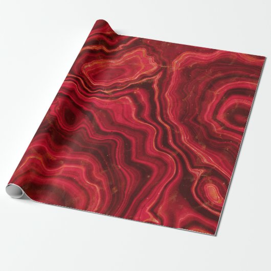 Papier Cadeau Marbre rouge (Déroulé)