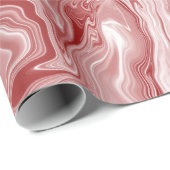Papier Cadeau Marbre rouge classique (Coin rond)
