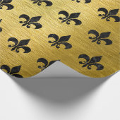 PAPIER CADEAU MARBRE ROYAL1 NOIR ET MÉTAL BALAYÉ PAR OR (Coin)