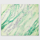 Papier Cadeau Marbre Tiffany Silver Grey Green Mint Stone Pastel (Plat)