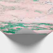 Papier Cadeau Marbre Tiffany Silver Gris Rose Pierre Pastel (Coin)