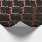 PAPIER CADEAU MARBRE TILE1 NOIR ET MÉTAL BALAYÉ PAR CUIVRE (Coin)