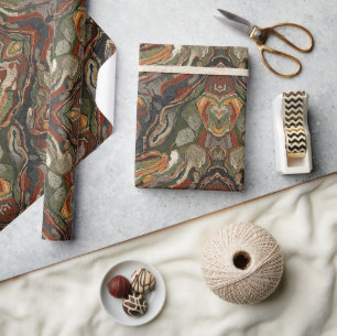 Papier Cadeau Marbre Tourbillon Terreux