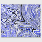 Papier Cadeau Marbre Tourbillonnant Bleu Tendance (Plat)