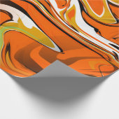 Papier Cadeau marbre trippé imprimé orange (Coin)