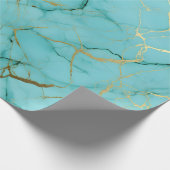 Papier Cadeau Marbre Turquoise (Coin)