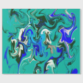 Papier Cadeau Marbre turquoise (Plat)