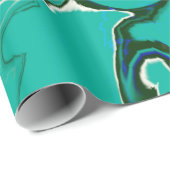 Papier Cadeau Marbre turquoise (Coin rond)