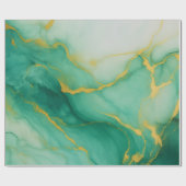 Papier Cadeau Marbre Vert Abstrait (Plat)