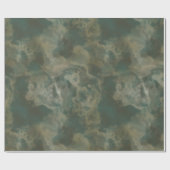 Papier Cadeau marbre vert abstrait (Plat)