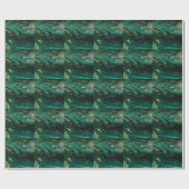 Papier Cadeau Marbre vert : Abstrait Agate Ripple. (Plat)