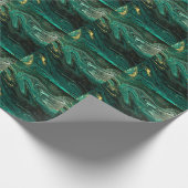 Papier Cadeau Marbre vert : Abstrait Agate Ripple. (Coin)