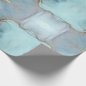 Papier Cadeau Marbre vert bleu or assez (Coin)