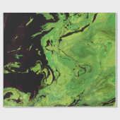 Papier Cadeau Marbre vert noir (Plat)