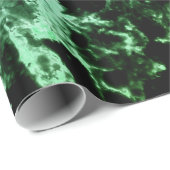 Papier Cadeau Marbre vert sur noir (Coin rond)