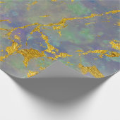 Papier Cadeau Marbre violet or pierre verte griffes idée cadeau (Coin)