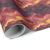 Papier Cadeau Marbre Violet, Rose et Jaune (Coin rond)